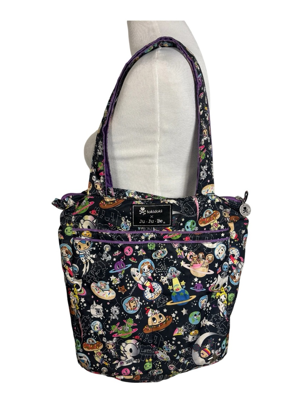 Tokidoki x JuJuBe Rare Space Place Planets Super Be Bag Tote Shoulder Bag Black